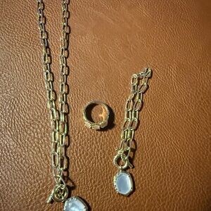 Kendra Scott Gold Necklace with White Pendant